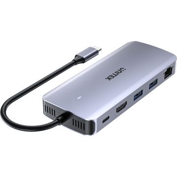 UNITEK Hub USB-C UNITEK, 10Gbps, M.2 NVMe/SATA, HDMI 4K@60Hz, PD 100W