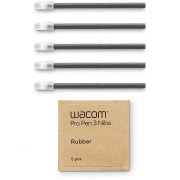 Wacom Set 5 varfuri de rezerva Wacom, din cauciuc, pentru stylus Wacom Pro Pen 3