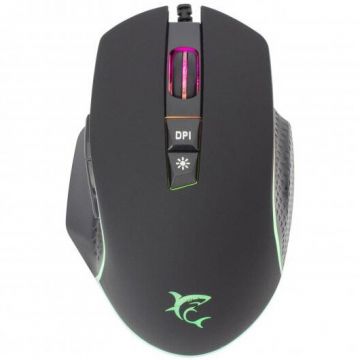 White&nbsp;Shark Mouse Gaming cu fir White Shark GARETH, 6.400 DPI, RGB, Negru