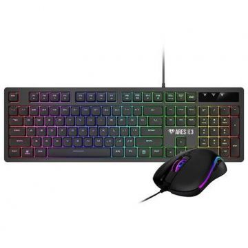 Gamdias Kit gaming Gamdias Ares E3 2-in-1 Combo, Cu fir, Iluminare RGB, USB, Negru