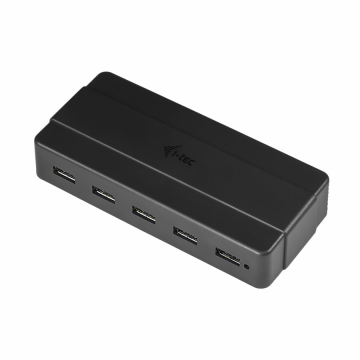 iTec Hub de incarcare i-tec USB-A cu 7 porturi + adaptor de alimentare, Negru