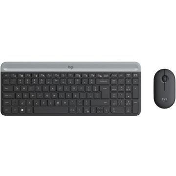 Logitech Kit tastatura + mouse wireless Logitech MK470, Negru Grafit