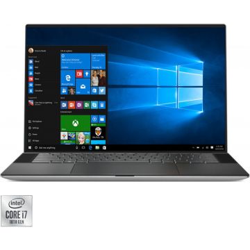Ultrabook DELL 15.6'' XPS 15 9500, UHD+ InfinityEdge Touch, Procesor Intel® Core™ i7-10750H (12M Cache, up to 5.00 GHz), 16GB DDR4, 1TB SSD, GeForce GTX 1650 Ti 4GB, Win 10 Pro, Platinum Silver, 3Yr BOS