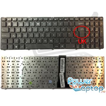 Tastatura Asus U53JC layout UK fara rama enter mare