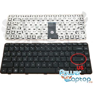 Tastatura HP Pavilion DM4 1080 neagra layout US fara rama enter mic