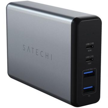 Incarcator laptop Satechi TYPE-C MultiPort Travel Charge, 108W, Space Gray