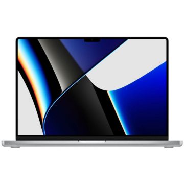 Laptop Apple MacBook Pro 16 (2021) cu procesor Apple M1 Max, 10 nuclee CPU and 32 nuclee GPU, 32GB, 1TB SSD, Silver, Int KB