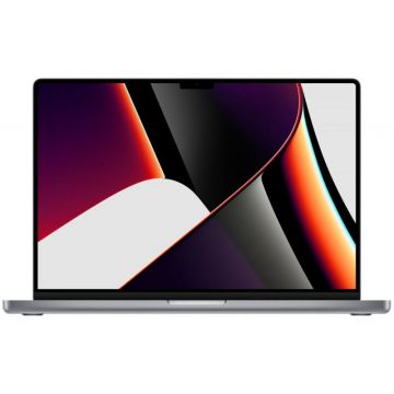 Laptop Apple MacBook Pro 16 (2021) cu procesor Apple M1 Max, 10 nuclee CPU and 32 nuclee GPU, 32GB, 1TB SSD, Space Grey, Int KB