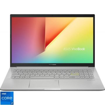 Laptop ASUS 15.6'' VivoBook 15 K513EA, FHD (1920 x 1080), Procesor Intel® Core™ i7-1165G7 (12M Cache, up to 4.70 GHz, with IPU), 8GB DDR4, 512GB SSD, Intel Iris Xe, No OS, Transparent Silver