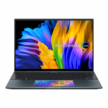 Laptop ASUS ZenBook UX5400EA-KN122X, 14.0-inch TouchScreen WQXGA+ (2880 x 1800), Intel® Core™ i7-1165G7 Processor 2.8 GHz (12M Cache, up to 4.7 GHz, 4 cores), 16GB, 1TB SSD, Intel Iris Xᵉ Graphics, Windows 11 Pro, Pine Grey