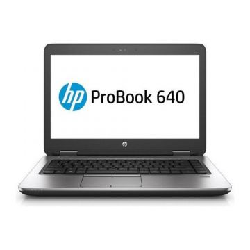 Laptop HP ProBook 640 G2, Intel Core i3 6100U, Intel HD Graphics 520, DVDRW, Wi-Fi, Bluetooth, WebCam, Display 14inch 1366 by 768, 8 GB DDR4; 128 GB SSD M.2; Windows 10 Home; 3 Ani Garantie, Refurbished
