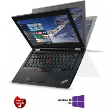 Laptop Refurbished ThinkPad Yoga 260 (Procesor Intel Core i5-6300U (2 core, 2.40GHz up to 3.00GHz, 3Mb), 8GB DDR3, 240GB SSD, 12.5inch, 1920x1080, Touchscreen, Webcam, Windows 10 Pro)