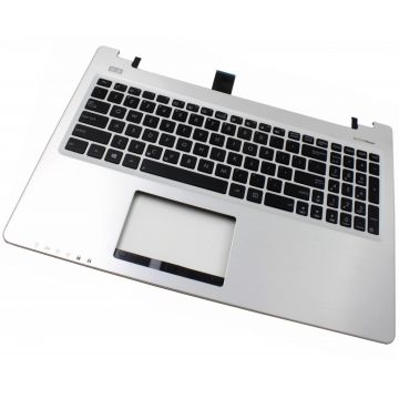 Tastatura Asus K56CA neagra cu Palmrest argintiu