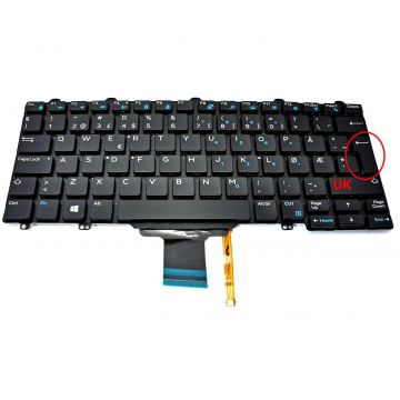 Tastatura Dell Latitude E7270 iluminata layout UK fara rama enter mare
