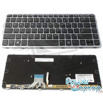Tastatura HP EliteBook Folio 1040 G2 rama gri iluminata backlit