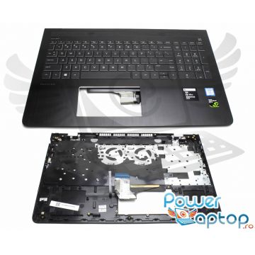 Tastatura HP 926894 001 neagra cu Palmrest negru iluminata backlit