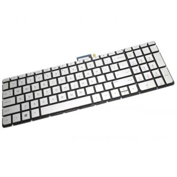 Tastatura argintie HP V150602CK1 iluminata layout US fara rama enter mic
