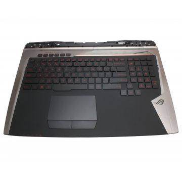 Tastatura Asus GX700V neagra cu Palmrest si TouchPad negru iluminata backlit