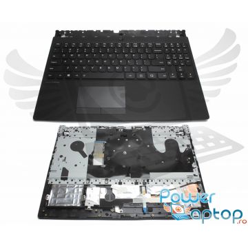 Tastatura Lenovo 5CB0R40174 neagra cu Palmrest si TouchPad negru iluminata backlit