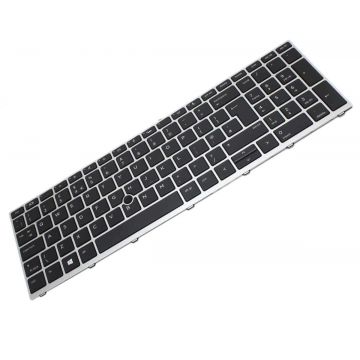 Tastatura HP L01027 B31 Argintie iluminata backlit si Trackpoint