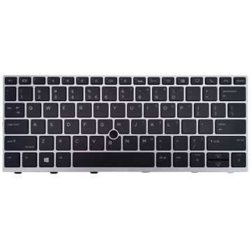 Tastatura HP V162726CS1 Neagra cu rama argintie iluminata backlit
