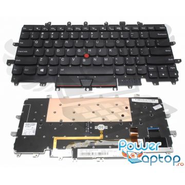 Tastatura Lenovo RVC 85GB iluminata layout US fara rama enter mic