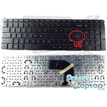 Tastatura HP Pavilion DV7 7000 layout US fara rama enter mic