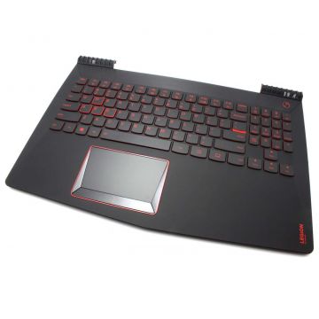 Tastatura Lenovo 5CB0N00205 neagra cu Palmrest negru iluminata backlit