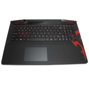 Tastatura Lenovo IdeaPad Y700 15ACZ neagra cu Palmrest si TouchPad negru iluminata backlit