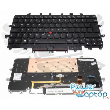Tastatura Lenovo RVC 85GB iluminata layout UK fara rama enter mare