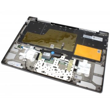 Tastatura Lenovo 5CB0P18868 Gri cu Palmrest Argintiu si Touchpad iluminata backlit
