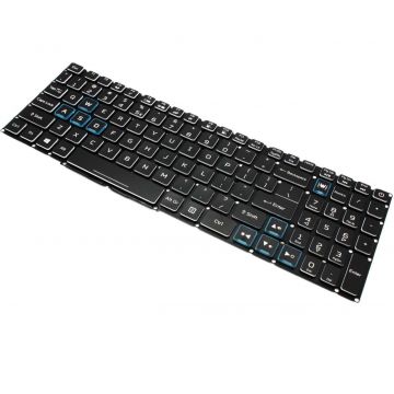 Tastatura Acer 102-018K5LHF01 Neagra cu Taste Albe iluminata backlit