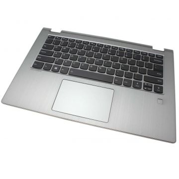 Tastatura Lenovo 5CB0R08606 Neagra cu Palmrest Argintiu iluminata backlit